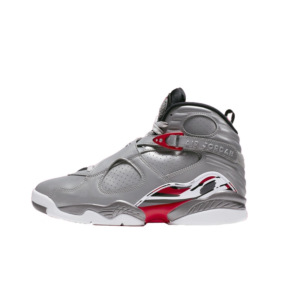 推荐商品：Air Jordan 8 运动休闲鞋 减震轻便防滑耐磨舒适百搭复古包裹性合成革支撑 Reflections of a Champion 反射银黑
