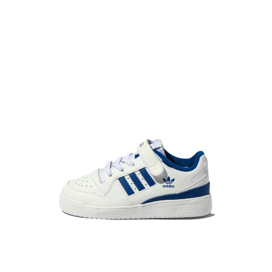 推荐商品：adidas Originals Forum 时尚经典 休闲运动 舒适透气 防滑耐磨 轻便百搭 魔术贴 板鞋儿童 婴童/白色/蓝色