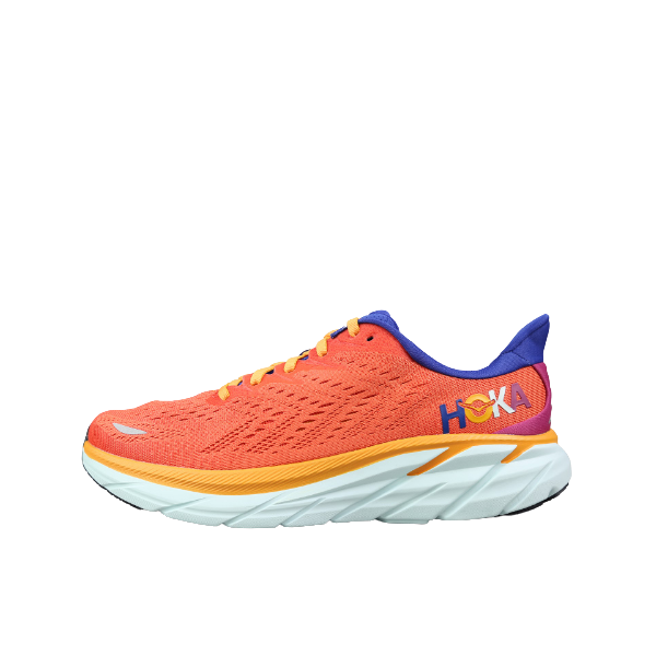 推荐商品：HOKA ONE ONE Clifton 克利夫顿 8 减震回弹 防滑耐磨 网布透气 跑鞋 女款/假日红/靛青色