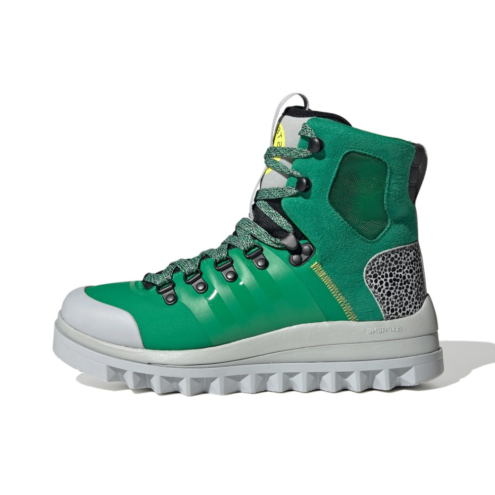 推荐商品：adidas Eulampis Boot 时尚厚底 防滑耐磨 高帮 时装靴 女款/绿色/浅青灰/亮黄