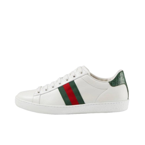 推荐商品：Gucci Ace 板鞋 刺绣时尚百搭舒适轻便休闲复古牛皮运动圆头 白色/墨绿色