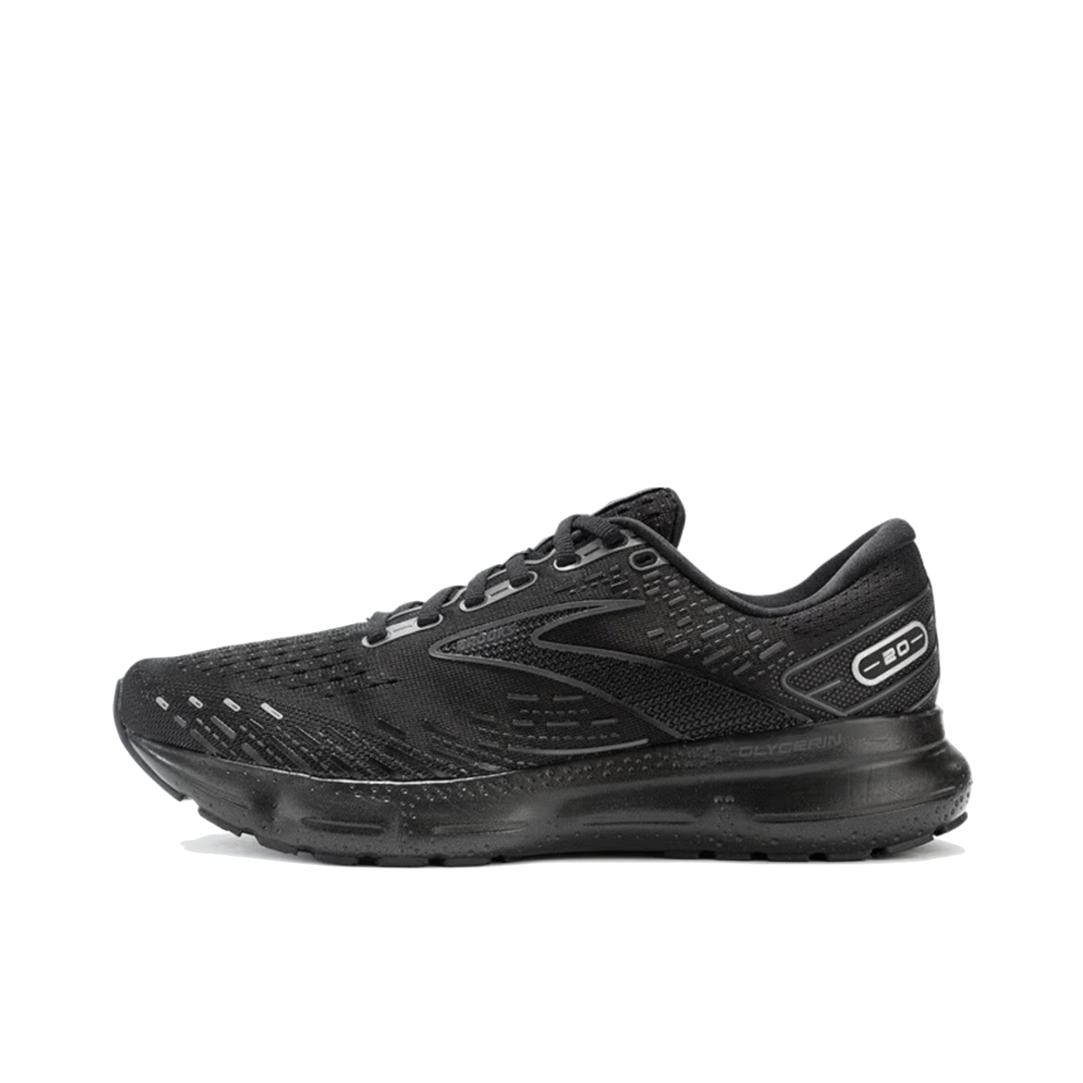推荐商品：Brooks/布鲁克斯 Glycerin 甘油 20 充氮 柔软缓冲 减震回弹 防滑耐磨 网布透气 百搭简约 舒适 织物 长跑 运动 支撑 跑鞋 宽楦/黑色/浅蓝灰
