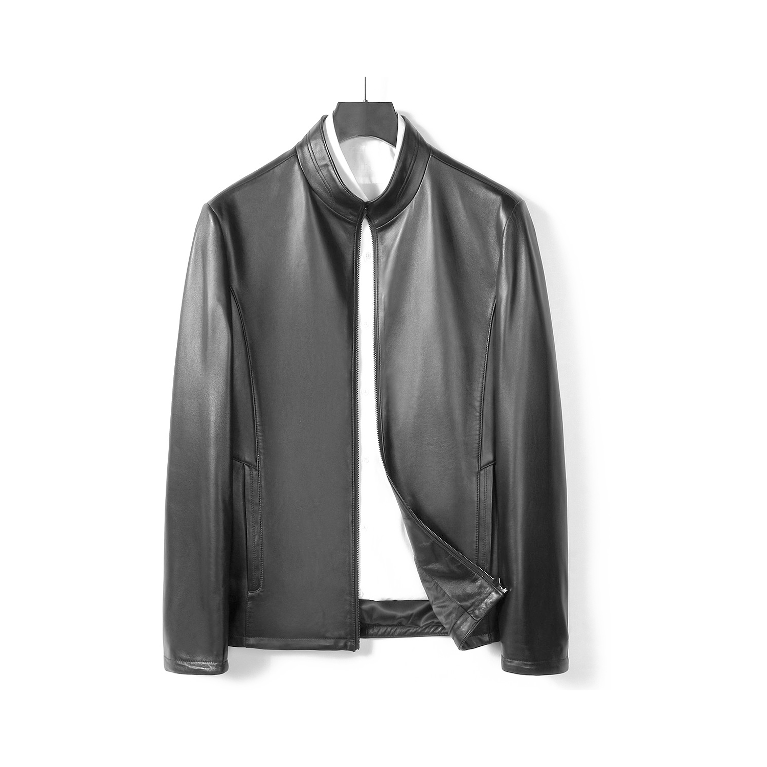 推荐商品：凯撒 商务休闲经典百搭皮衣 K037606595030 黑色立领