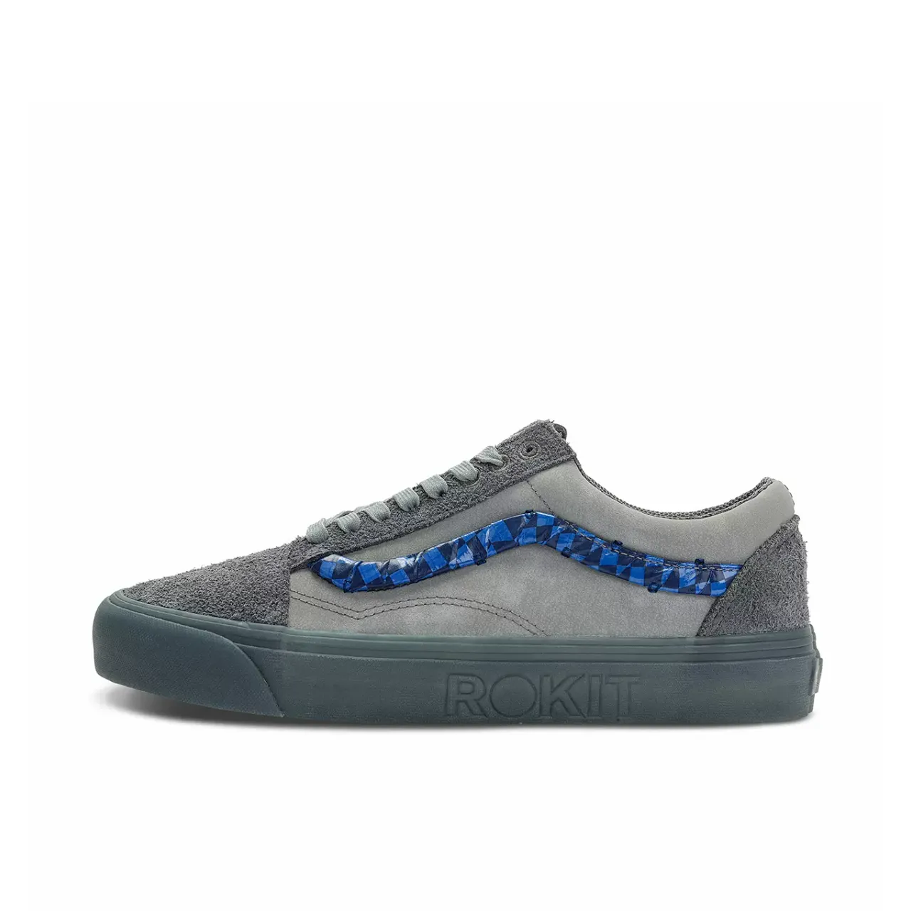 推荐商品：Vans/范斯 Old Skool 滑板鞋 板鞋 轻便防滑复古舒适经典 ROKIT联名/岩石灰/皮革拼接