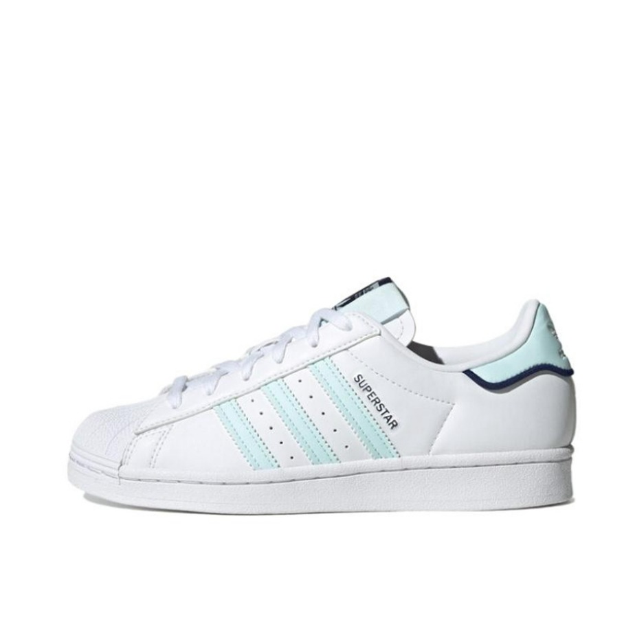 推荐商品：【宋雨琦同款】 adidas Originals Superstar 板鞋 轻便贝壳头薄底舒适百搭耐磨复古 女款/白色/蓝色