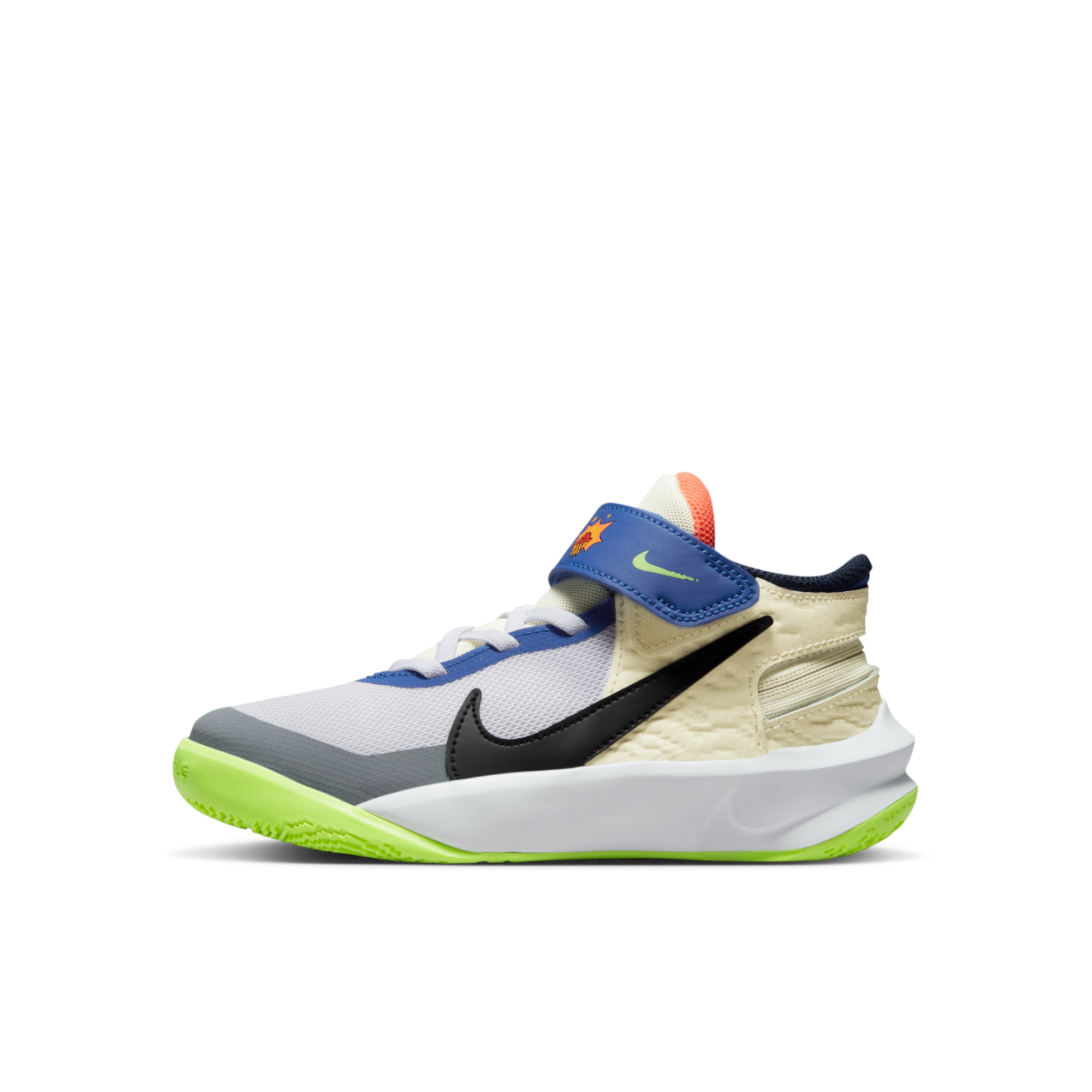 推荐商品：Nike Team Hustle D 10 FLYEASE 易穿脱 实战 魔术贴 儿童篮球鞋 小童/白色/黑色/宝蓝