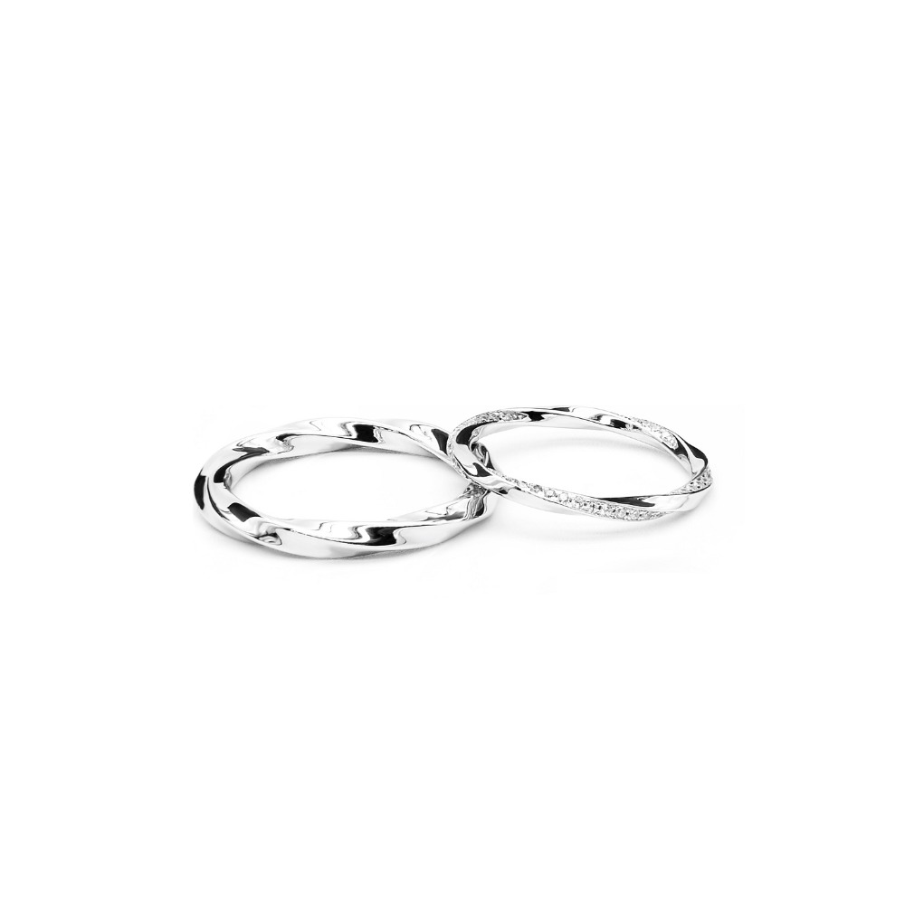 推荐商品：DAP 莫比乌斯环旋转不规则925银情侣戒指 S925-042