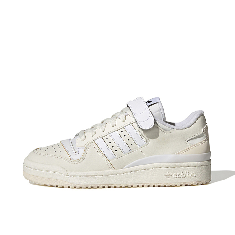推荐商品：adidas Originals Forum 板鞋 轻便复古防滑时尚魔术贴篮球风薄底包裹性 乳黄