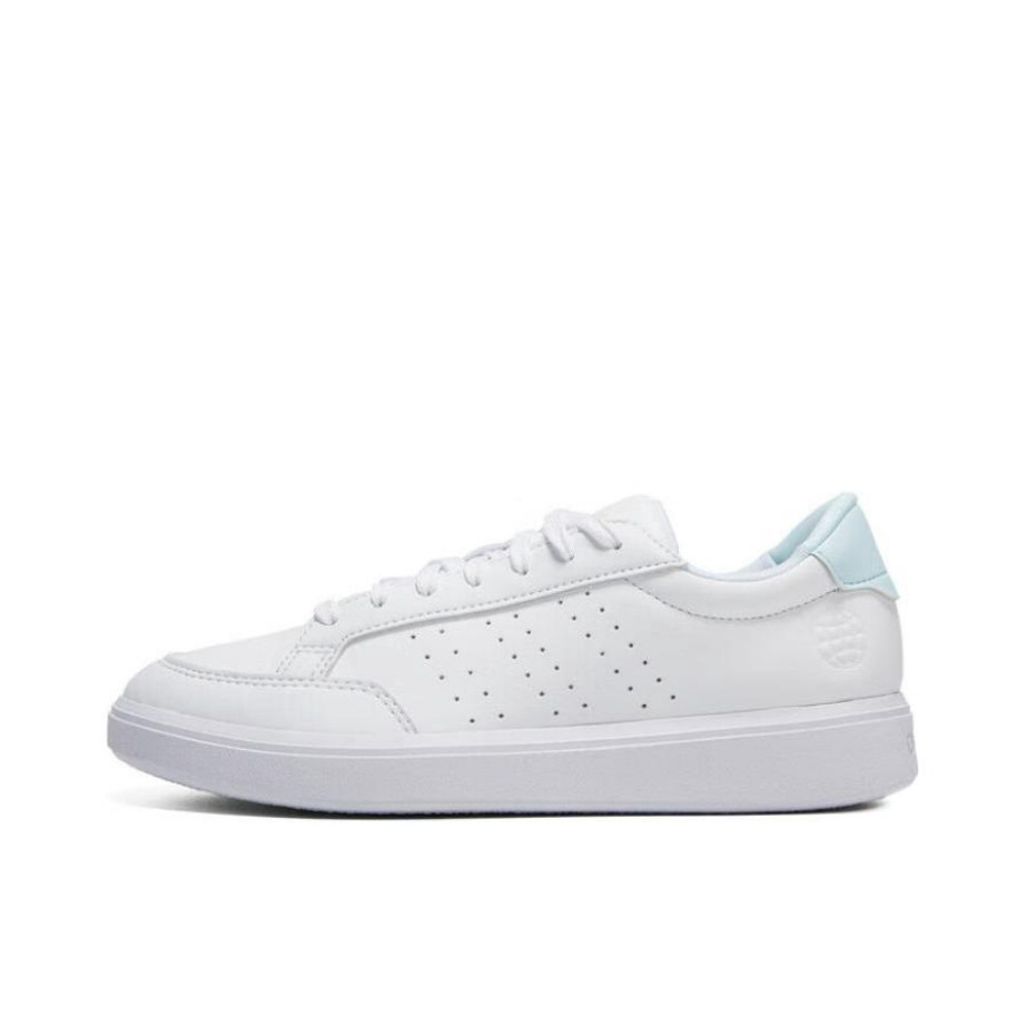 推荐商品：adidas Nova Court 板鞋 减震轻便防滑耐磨舒适透气百搭 白色/浅蓝色