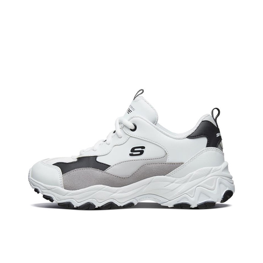 推荐商品：Skechers/斯凯奇 Encore 耐磨 减震防滑 舒适透气 时尚绑带 复古 厚底 增高鞋 白色/黑色