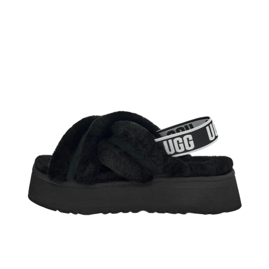 推荐商品：UGG Disco Cross Slide 舒适透气 休闲时尚 一字拖鞋 黑色 