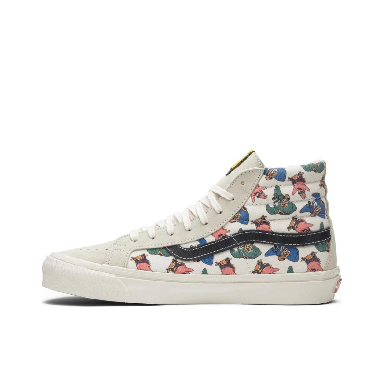 推荐商品：Vans/范斯 SK8-Hi 板鞋 潮流经典拼接复古街头厚底 Spongebob Beige  海绵宝宝联名/派大星