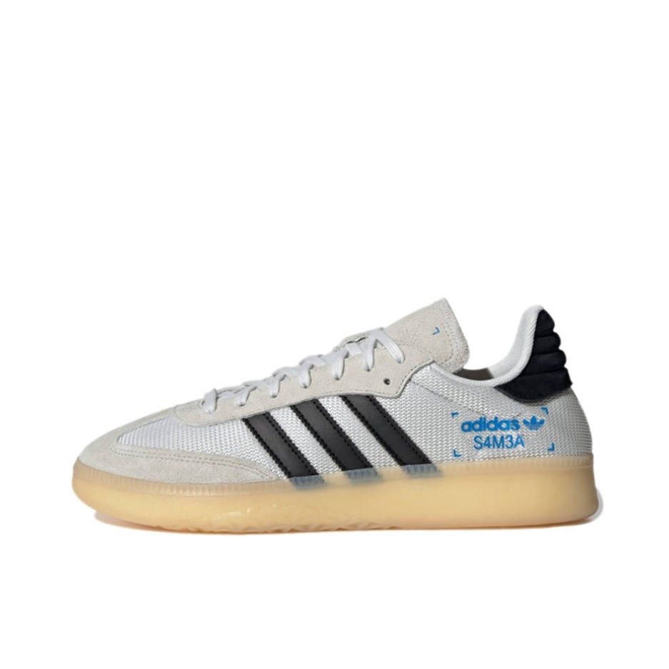 推荐商品：adidas Originals Samba RM T头鞋 德训鞋 板鞋 时尚舒适百搭防滑耐磨 Crystal White/Core Black/Bluebird 灰黑/生胶