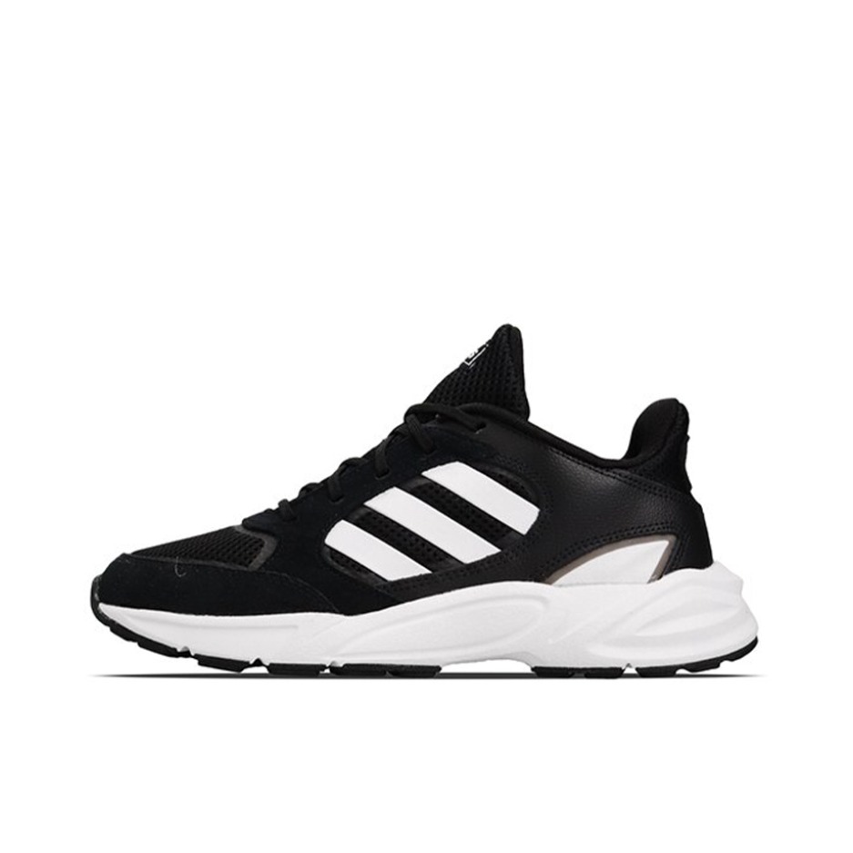 推荐商品：adidas 90s Valasion 运动休闲鞋 减震耐磨网面透气防滑舒适复古时尚排汗 Black/White 黑白