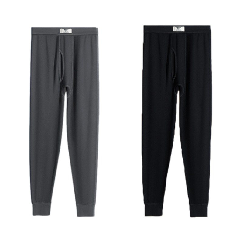 推荐商品：Septwolves/七匹狼 加绒保暖防风纯棉打底裤 98753 深麻灰+黑/2条装