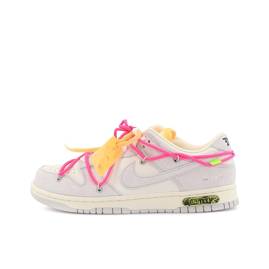 推荐商品：Nike Dunk 板鞋 经典复古百搭 Off-White联名/NO.17/玫红带/黄扣/灰白