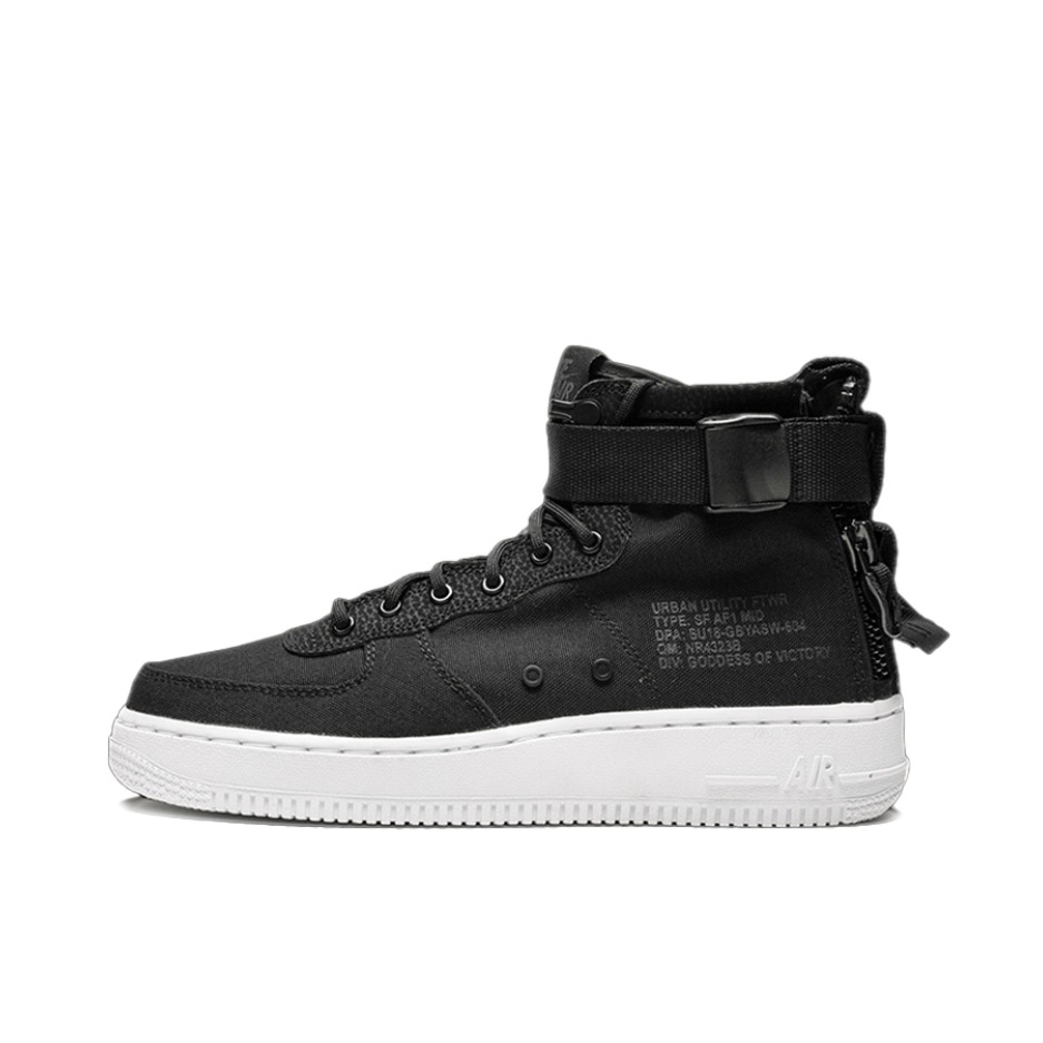 推荐商品：Nike Air Force 1 SF 板鞋 机能缠绕防滑耐磨减震透气复古包裹性 Black Nylon 黑白