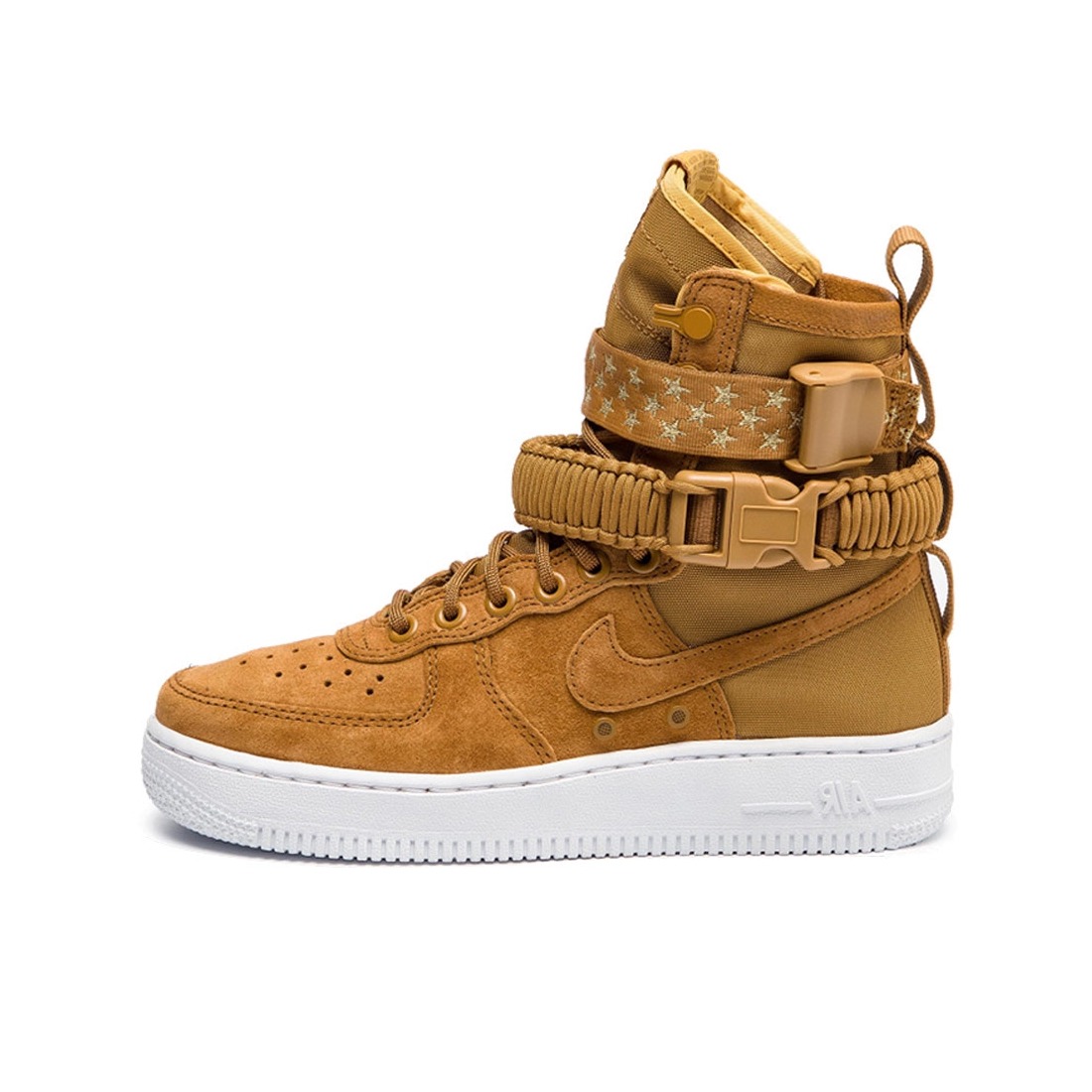 推荐商品：Nike Air Force 1 SF 板鞋 机能缠绕防滑耐磨减震透气复古包裹性 High Muted Bronze 小麦/白 High