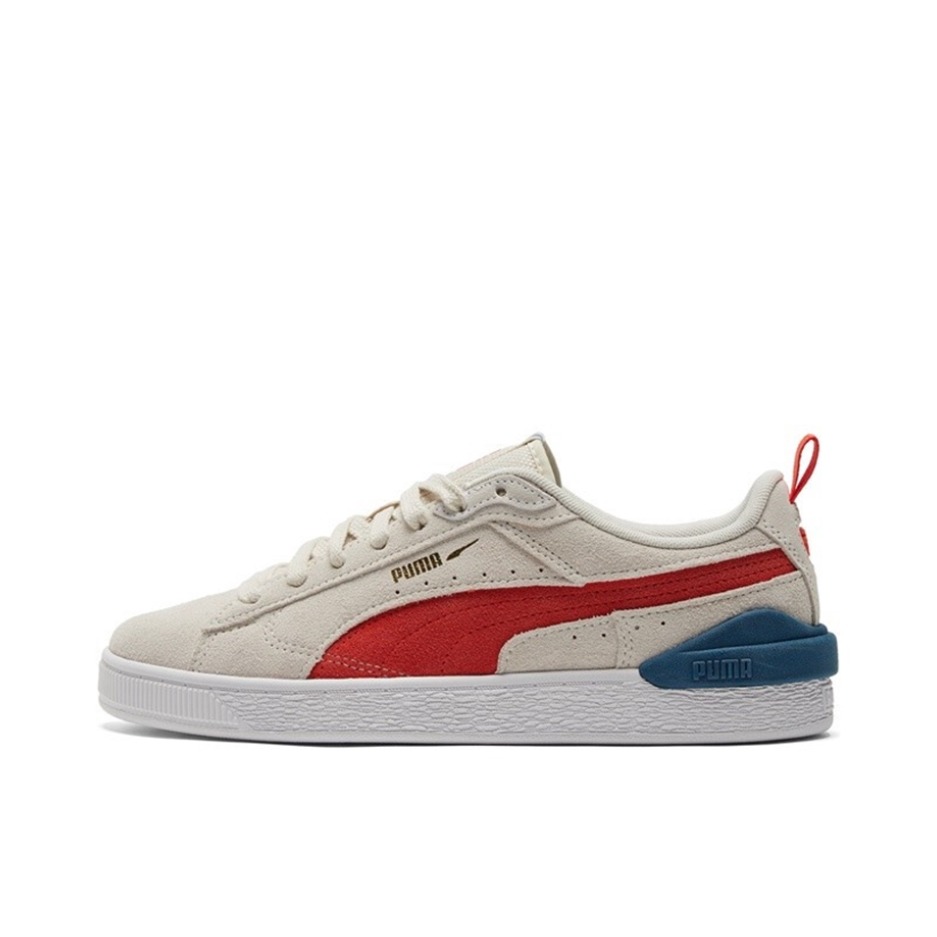 推荐商品：Puma/彪马 Suede Bloc 板鞋 经典百搭复古舒适透气防滑耐磨减震 米白/红色/蓝色