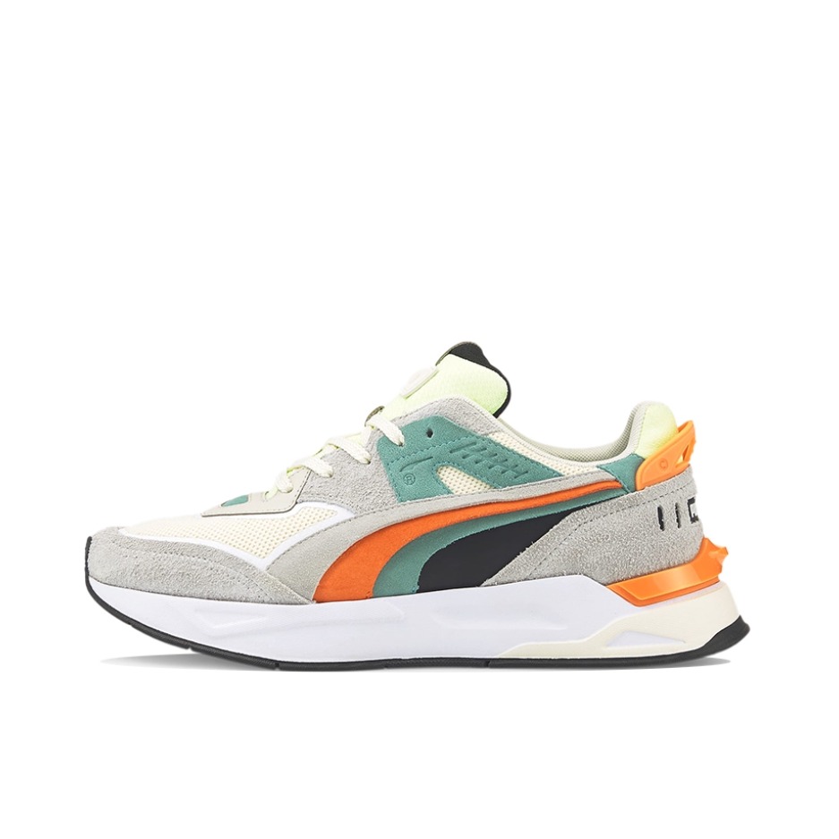 推荐商品：Puma/彪马 Mirage 运动休闲鞋 防滑耐磨时尚潮流舒适透气复古圆头 米白/浅灰/亮橘