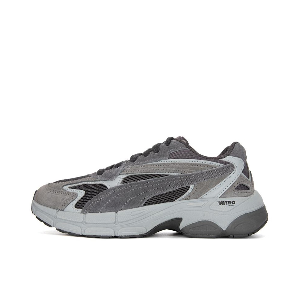 推荐商品：Puma/彪马 Teveris Nitro 运动休闲鞋 减震透气舒适耐磨潮流百搭复古圆头回弹 灰黑色