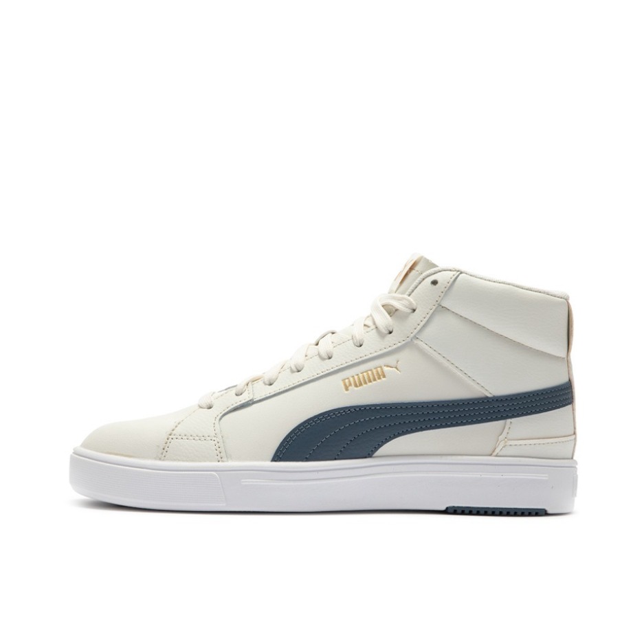 推荐商品：Puma/彪马 Serve Pro Lite 小白鞋 板鞋 复古经典防滑耐磨舒适减震轻便网球风流光风 烟灰色/夜空蓝/金色