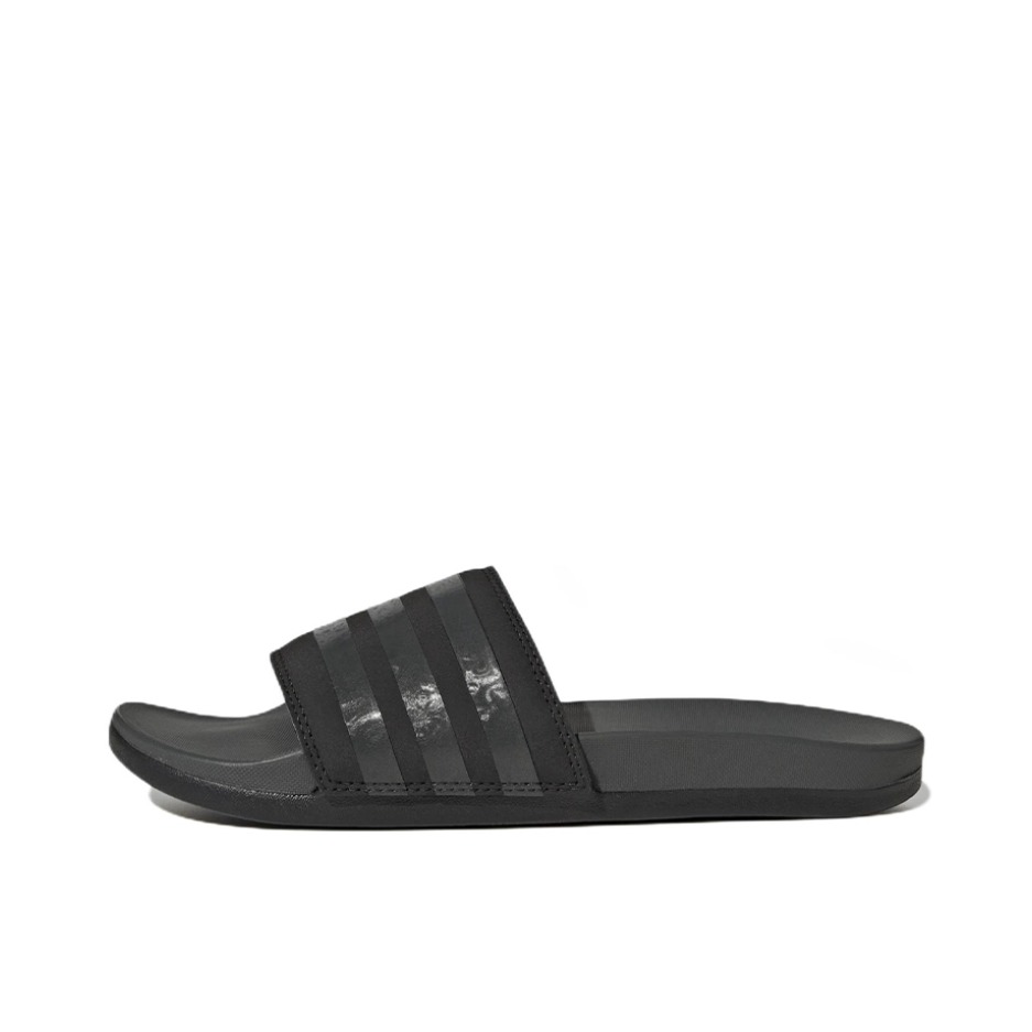 推荐商品：adidas Adilette Comfort 防滑耐磨 轻便透气 简约 防水 舒适百搭一字 休闲 拖鞋 黑色/绿色