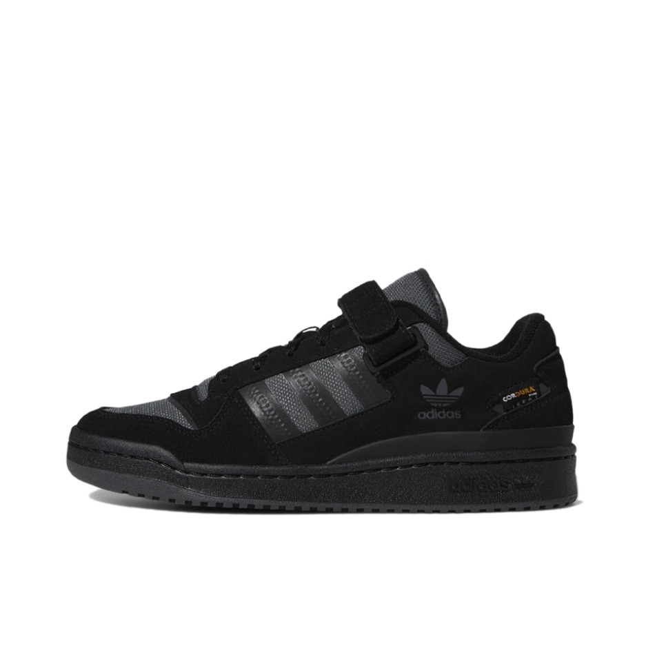 推荐商品：adidas Originals Forum 板鞋 轻便复古防滑时尚魔术贴篮球风薄底包裹性 黑色/浅灰