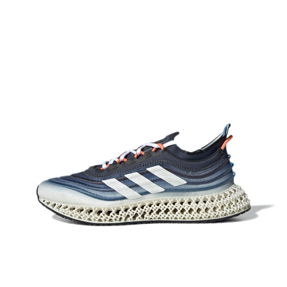 推荐商品：adidas 4DFWD 跑鞋 减震回弹网面透气防滑耐磨织物碳板自带推进力运动随心畅跑 墨水蓝