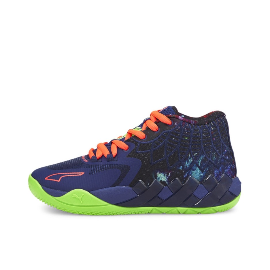 推荐商品：Puma/彪马 MB.01 拉梅洛鲍尔1代 Nitro Foam 篮球鞋 支撑包裹性 Galaxy 深藏蓝/绿色/橙色