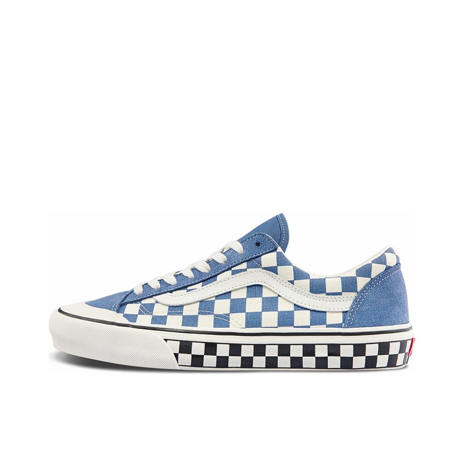 推荐商品：Vans/范斯 Style 36 滑板鞋 板鞋 舒适轻便防滑耐磨复古百搭帆布拼接防水运动 蓝色/白色/棋盘格