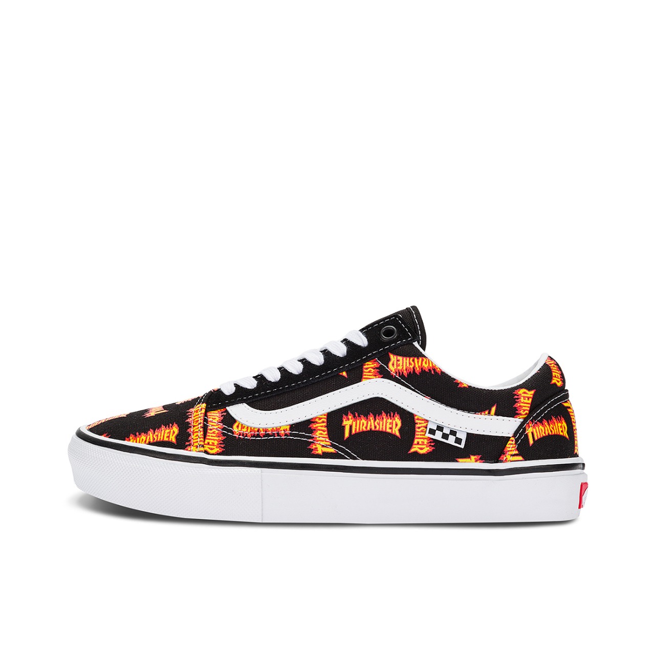 推荐商品：Vans/范斯 Old Skool 滑板鞋 板鞋 轻便防滑复古舒适经典 Thrasher联名/黑色/火焰