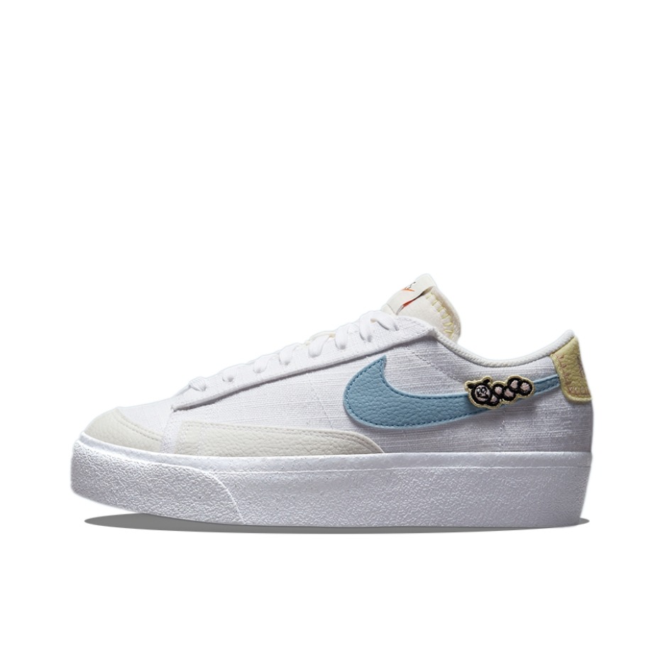 推荐商品：Nike Blazer 板鞋 经典复古防滑舒适百搭 可回收材料/白色/蓝色/黄色