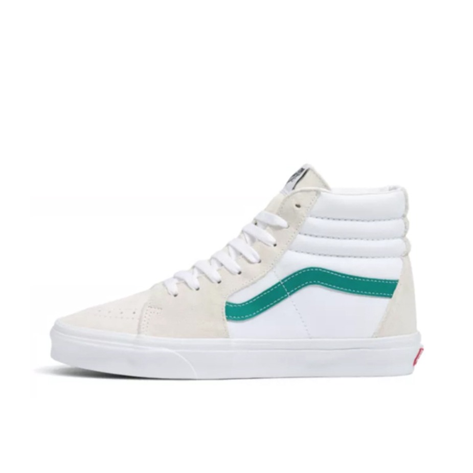 推荐商品：Vans/范斯 SK8-Hi 板鞋 潮流经典拼接复古街头厚底 白色/绿色