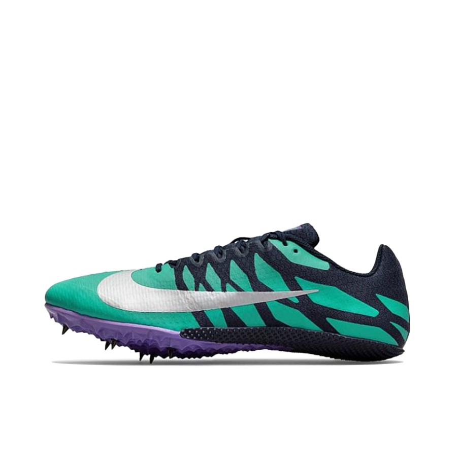 推荐商品：Nike zoom Rival S 9 跑鞋 专业田径竞速防滑耐磨舒适减震轻便合成革短跑包裹性支撑 绿色/深蓝