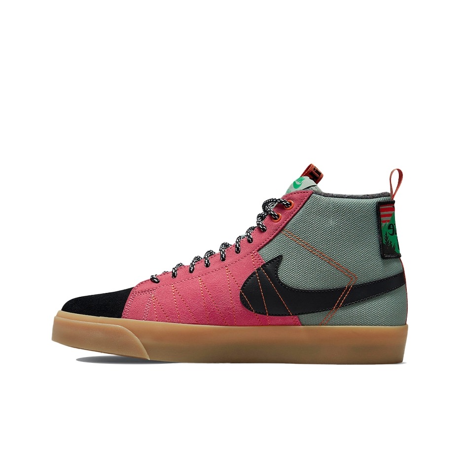 推荐商品：Nike SB Blazer Zoom 滑板鞋 板鞋 拼接时尚复古防滑耐磨透气运动休闲舒适百搭 黑色/粉色/绿色