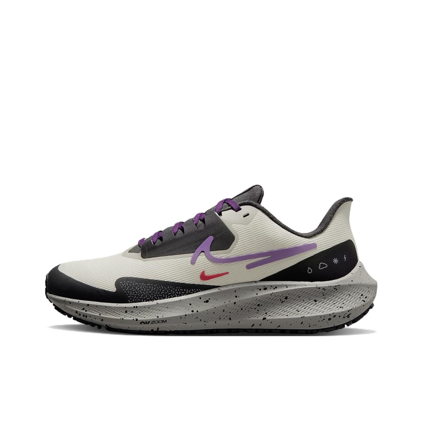 推荐商品：Nike Air Zoom Pegasus 39 Shield 跑鞋 缓震轻便防水强劲抓地圆头 灰色/黑色/紫色