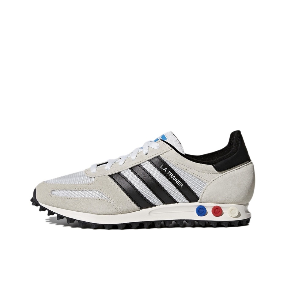 推荐商品：adidas LA Trainer 防滑耐磨 轻便舒适 透气 运动休闲鞋 Vintage White/Core Black/Clear Brown 浅灰/黑