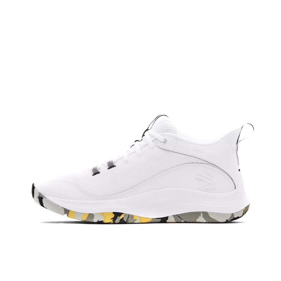 推荐商品：Under Armour/安德玛 Curry 3Z5 库里 舒适缓震 防滑耐磨 透气 圆头 实战 篮球鞋 白色/黄色