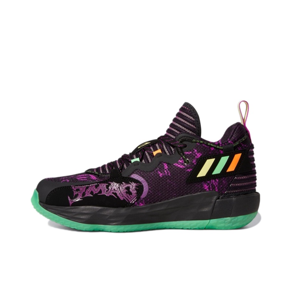 推荐商品：adidas Dame 7 利拉德 篮球鞋 实战训练缓震回弹防滑耐磨透气 黑/亮绿/万圣节