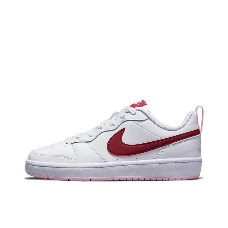 推荐商品：Nike Court Borough 2 板鞋 复古时尚支撑舒适百搭轻便防滑 GS/白色/红色/粉色