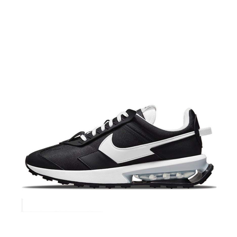 推荐商品：Nike Air Max Pre-Day 跑鞋 时尚复古气垫缓震轻便拼接织物尼龙支撑合成革抓地 黑色/白色