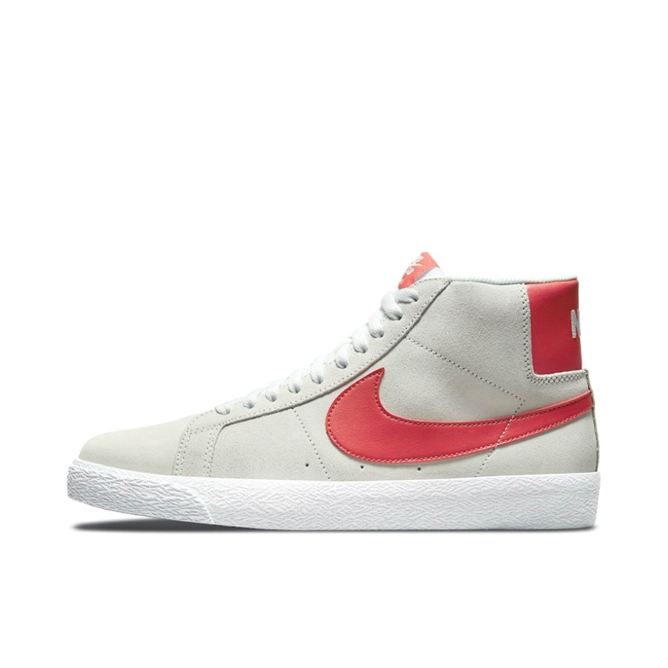 推荐商品：Nike SB Blazer Zoom 滑板鞋 板鞋 拼接时尚复古防滑耐磨透气运动休闲舒适百搭 Lobster 中帮/灰白/红色