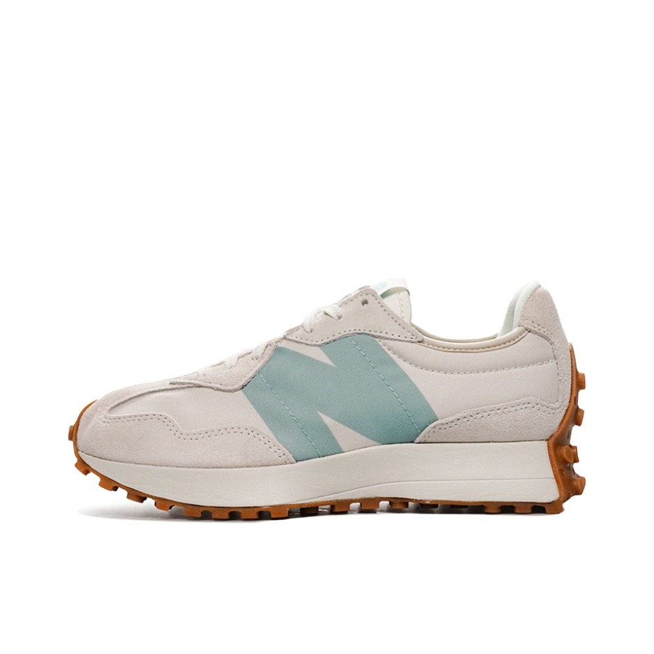 推荐商品：【IU同款】 New Balance 327 跑鞋 舒适复古防滑耐磨休闲透气减震拼接运动防水织物慢跑圆头 月光白/绿色