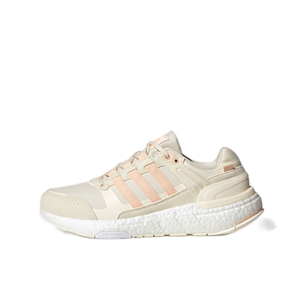 推荐商品：adidas Equipment+ 跑鞋 缓震防滑耐磨舒适轻便透气网面全掌织物回弹轻运动 米色/粉色