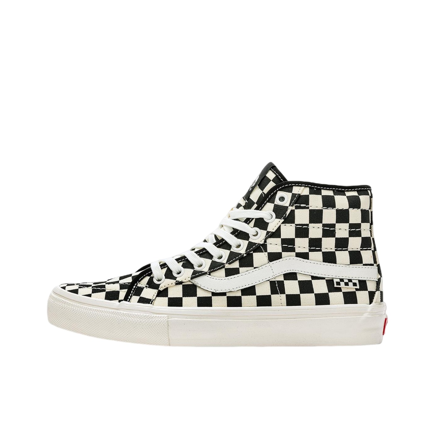 推荐商品：Vans/范斯 SK8-Hi 板鞋 潮流经典拼接复古街头厚底 黑色/米白棋盘格