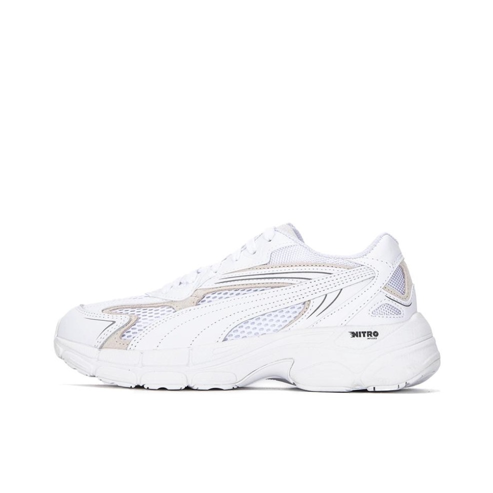 推荐商品：Puma/彪马 Teveris Nitro 运动休闲鞋 减震透气舒适耐磨潮流百搭复古圆头回弹 白色