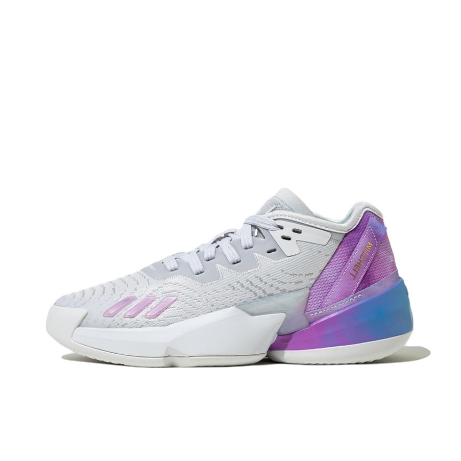 推荐商品：adidas D.O.N. Issue #4 米切尔4代 篮球鞋 减震回弹防滑耐磨实战包裹性支撑 大童/白色/紫色/蓝色