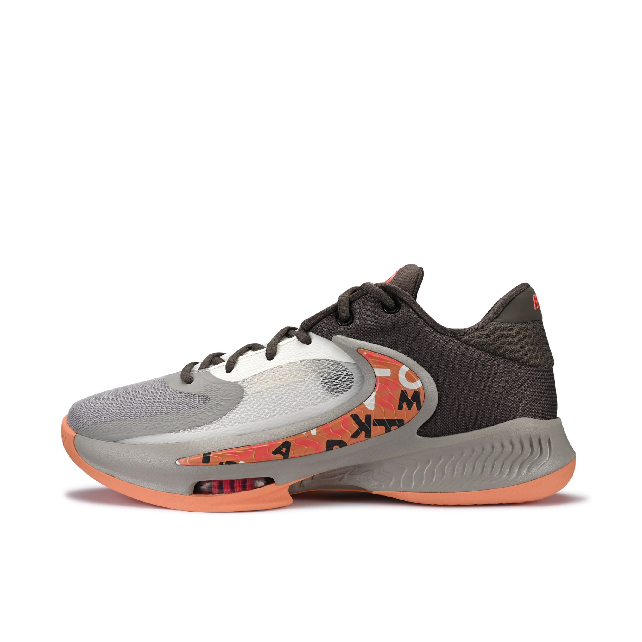 推荐商品：Nike Zoom Freak 4 字母哥4代 透气 缓震防滑 包裹性支撑 织物 实战 篮球鞋 国内版/矿石灰/迷幻橙