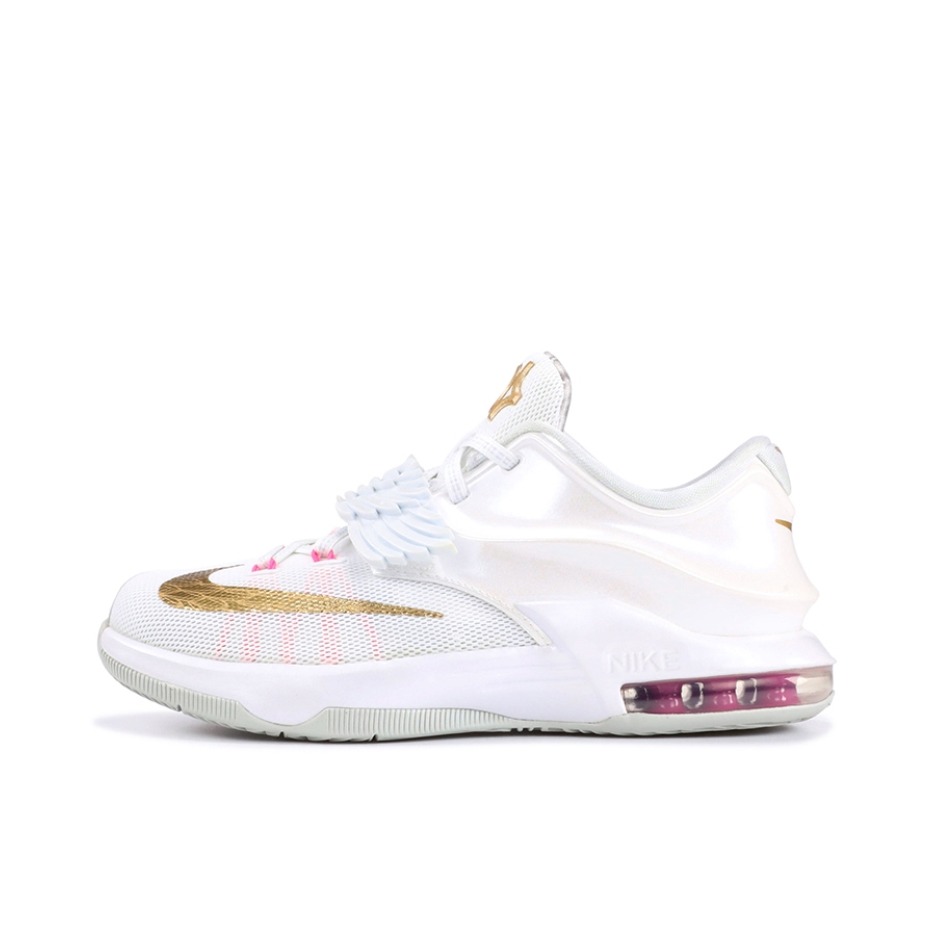 推荐商品：Nike KD 7 防滑耐磨 舒适透气 减震轻便 圆头 实战 低帮 篮球鞋 Aunt Pearl GS/乳腺癌